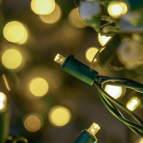 Yuletime Warm White Faceted LED Mini Lights 200 Count 66 Feet UL Certified - Picture 4 of 8